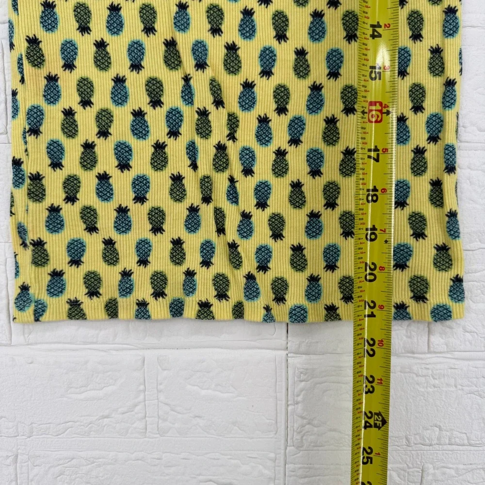 Old Navy Pineapple Tank Top Kids Size L Yellow Ribbed Sleeveless Scoop Neck